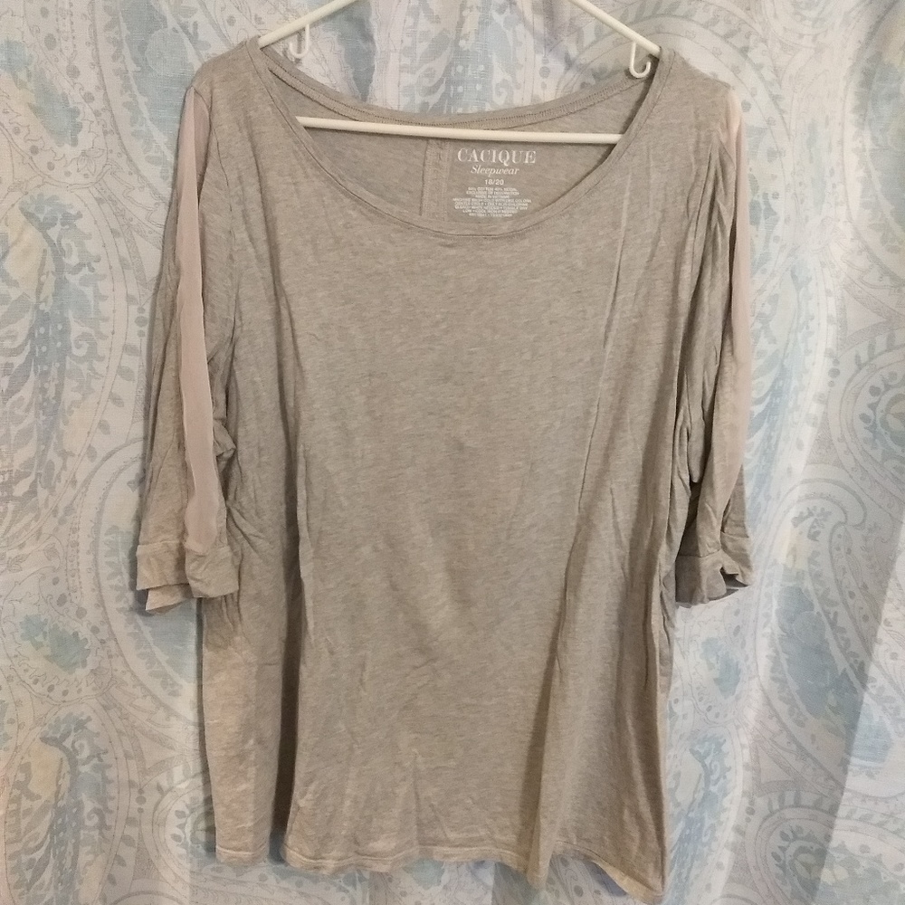 Cacique Sheer Sleeve Top